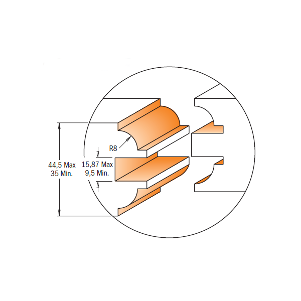 CMT Orange Tools 800.527.11 Entry & interior door router bit sets industrial industrial Tools Router bit sets Woodworking Tools and accessories Ireland Maginn Machinery 06