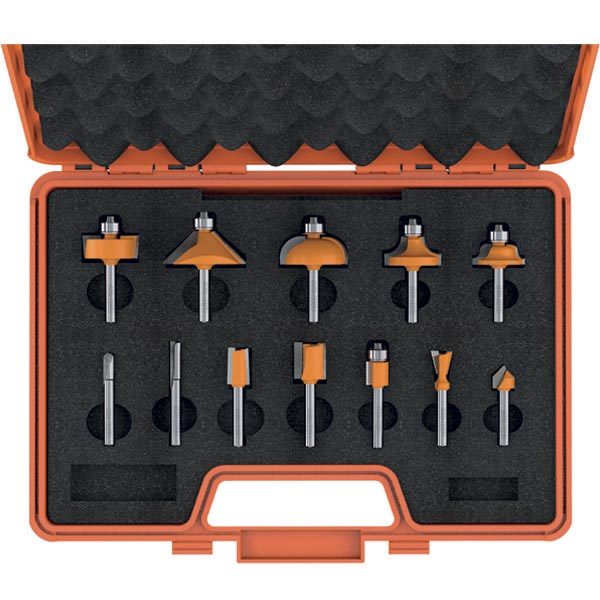 CMT Orange Tools 800.503.11 12 piece router bit set with case industrial industrial Tools Router bit sets Woodworking Tools and accessories Ireland Maginn Machinery