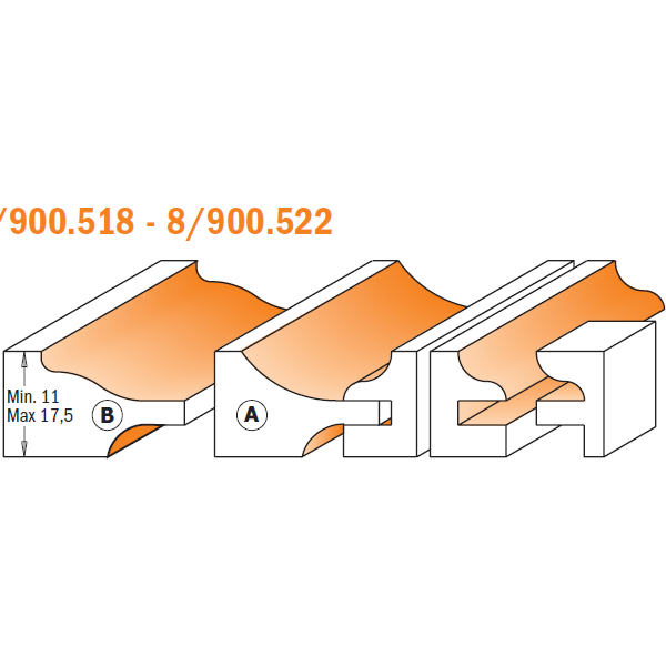 CMT Orange Tools 800.518.11 The raised panel sets with backcutter industrial industrial Tools Router bit sets Woodworking Tools and accessories Ireland Maginn Machinery 02