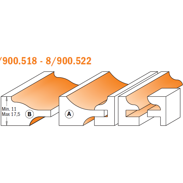 CMT Orange Tools 800.522.11 The raised panel sets with backcutter industrial industrial Tools Router bit sets Woodworking Tools and accessories Ireland Maginn Machinery 02