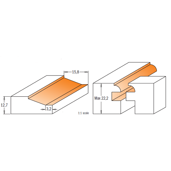 CMT Orange Tools 800.524.11 3 piece small arch door sets industrial industrial Tools Router bit sets Woodworking Tools and accessories Ireland Maginn Machinery 02