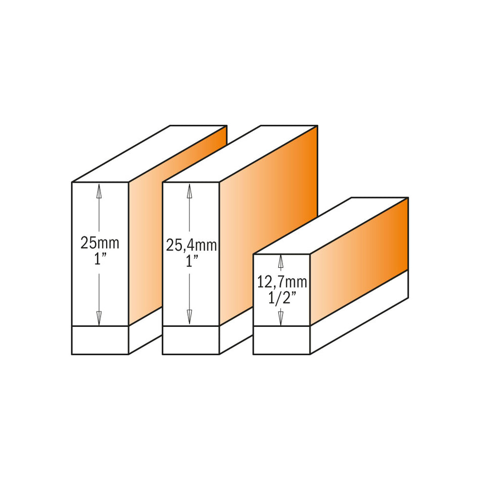 CMT Orange Tools 806.001.11 3 piece flush trim bit set industrial industrial Tools Router bit sets Woodworking Tools and accessories Ireland Maginn Machinery 02