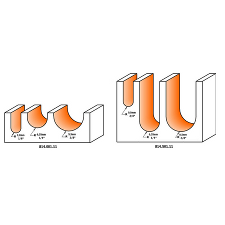 CMT Orange Tools 814.001.11 3 piece round nose bit sets industrial industrial Tools Router bit sets Woodworking Tools and accessories Ireland Maginn Machinery 02