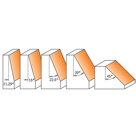 CMT Orange Tools 836.501.11 5 piece chamfer router bit set industrial industrial Tools Router bit sets Woodworking Tools and accessories Ireland Maginn Machinery 02