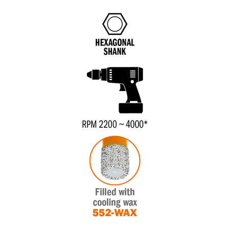 CMT Orange Tools 552-001-05 552-0 Diamond dry hole saws for drill Hardware Hardware Tools Hole saws Woodworking Tools and accessories Ireland Maginn Machinery 05