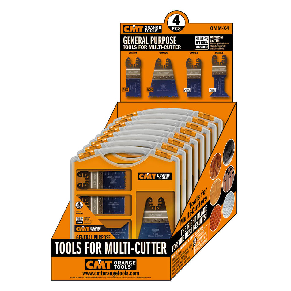 CMT Orange Tools OMM-X4 4 piece Multipurpose Set for Oscillating Multi-tools Hardware Hardware Tools Accessories for multi-cutter tools Woodworking Tools and accessories Ireland Maginn Machinery 02