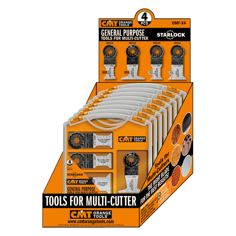 CMT Orange Tools OMF-X4 4 piece Multipurpose Set for Oscillating Multi-tools Hardware Hardware Tools Accessories for multi-cutter tools Woodworking Tools and accessories Ireland Maginn Machinery 02