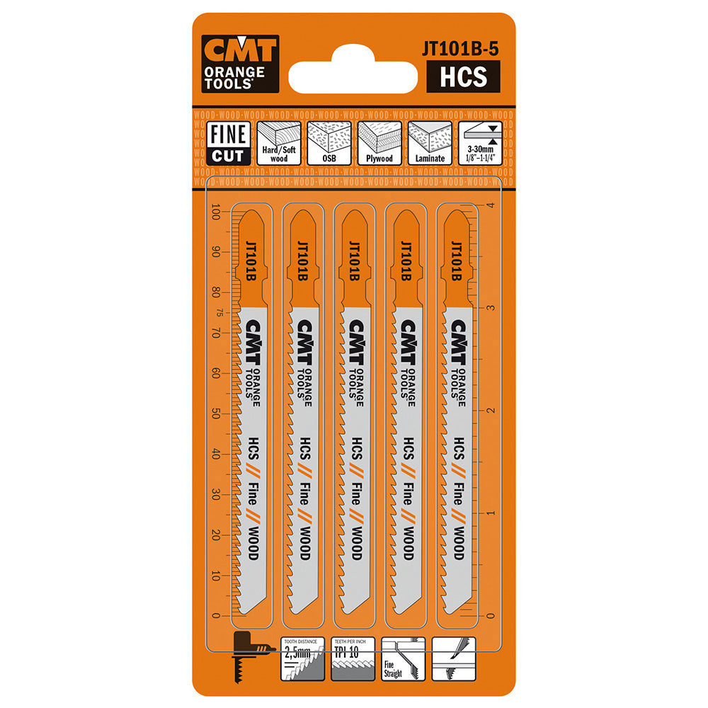 CMT Orange Tools JT101B-5 Fine straight cuts on hard/softwood, plywood Hardware Hardware Tools Jig saw blades Woodworking Tools and accessories Ireland Maginn Machinery 04