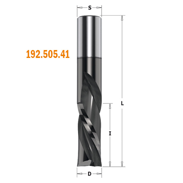 CMT Orange Tools 192.505.41 Solid Carbide Downcut Spiral Bits - DLCS Chrome Coating - Long life Industrial Industrial Tools Router cutters & chucks for CNC Woodworking Tools and accessories Ireland Maginn Machinery 02