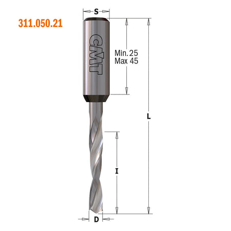 CMT Orange Tools 311.013.20 Solid carbide dowel drills Industrial Industrial Tools Industrial boring bits Woodworking Tools and accessories Ireland Maginn Machinery 02