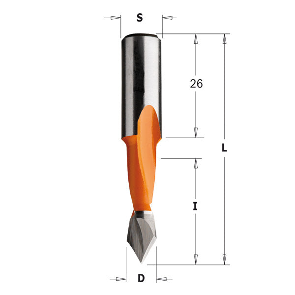 CMT Orange Tools 313.050.11 2 flute dowel drills for through holes Industrial Industrial Tools Industrial boring bits Woodworking Tools and accessories Ireland Maginn Machinery 02