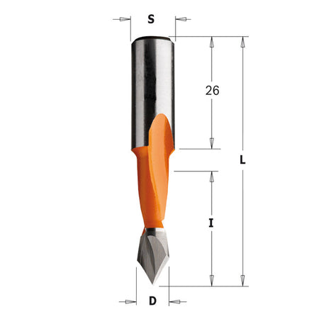 CMT Orange Tools 313.050.11 2 flute dowel drills for through holes Industrial Industrial Tools Industrial boring bits Woodworking Tools and accessories Ireland Maginn Machinery 02