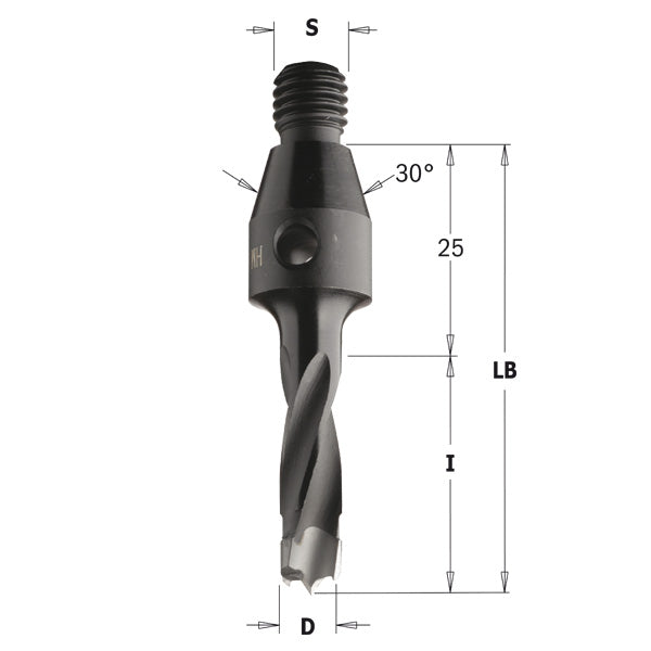 CMT Orange Tools 342.100.12 Dowel drills with threaded shank without countersink Industrial Industrial Tools Industrial boring bits Woodworking Tools and accessories Ireland Maginn Machinery 02