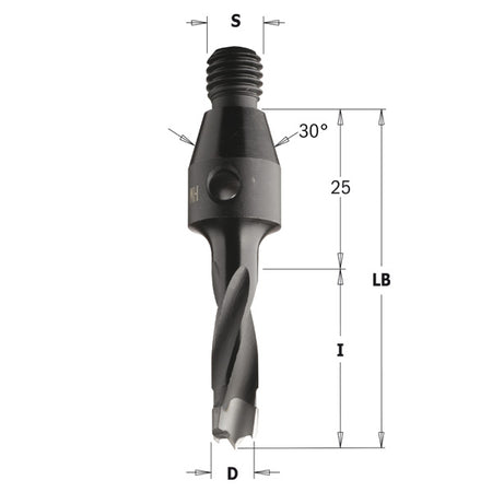 CMT Orange Tools 343.100.12 Dowel drills with threaded shank without countersink Industrial Industrial Tools Industrial boring bits Woodworking Tools and accessories Ireland Maginn Machinery 02