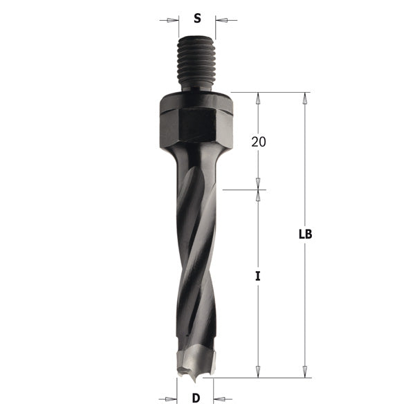 CMT Orange Tools 344.120.12 Dowel drills with threaded shank Industrial Industrial Tools Industrial boring bits Woodworking Tools and accessories Ireland Maginn Machinery 02