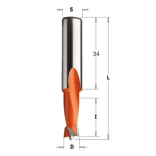 CMT Orange Tools 361.100.12 2 flute dowel drills Industrial Industrial Tools Industrial boring bits Woodworking Tools and accessories Ireland Maginn Machinery 02