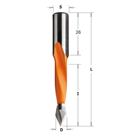 CMT Orange Tools 366.050.11 2 flute dowel drills for through holes Industrial Industrial Tools Industrial boring bits Woodworking Tools and accessories Ireland Maginn Machinery 02