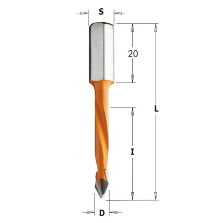 CMT Orange Tools 367.050.11 2 flute dowel drills for through holes Industrial Industrial Tools Industrial boring bits Woodworking Tools and accessories Ireland Maginn Machinery 02