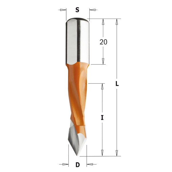 CMT Orange Tools 374.050.11 4 flute dowel drills for through holes Industrial Industrial Tools Industrial boring bits Woodworking Tools and accessories Ireland Maginn Machinery 02