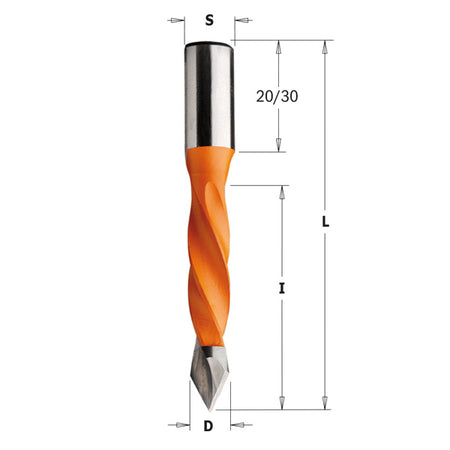 CMT Orange Tools 375.090.11 4 flute dowel drills for through holes Industrial Industrial Tools Industrial boring bits Woodworking Tools and accessories Ireland Maginn Machinery 02