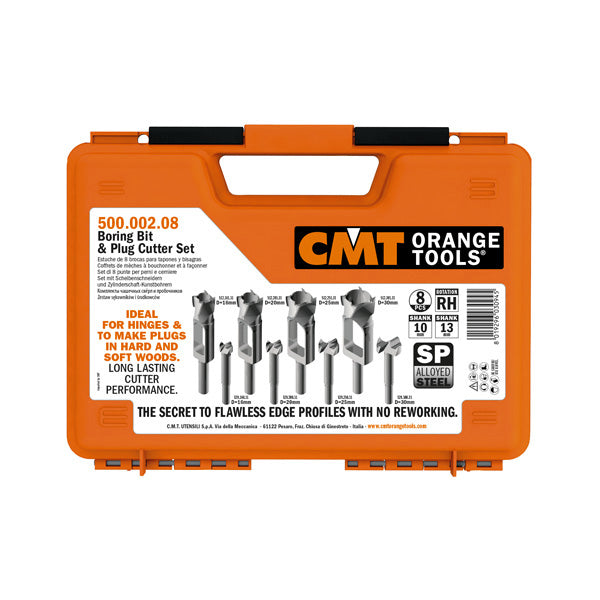 CMT Orange Tools 500.001.08 Boring bit and plug cutter sets Hardware Hardware Tools Boring bits & Forstner bits Woodworking Tools and accessories Ireland Maginn Machinery 02