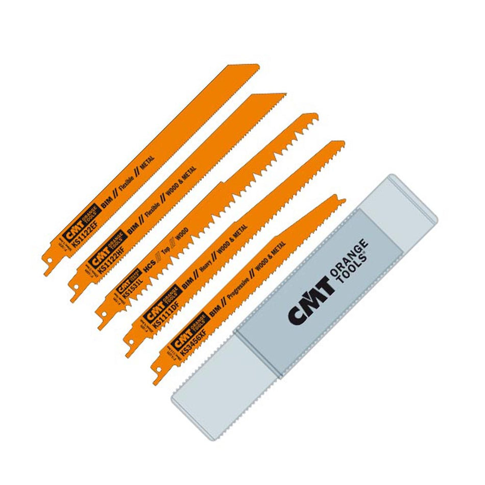 CMT Orange Tools JS025 25 piece Recip Saw Blades Set Hardware Hardware Tools Sabre - Reciprocating saw blades Woodworking Tools and accessories Ireland Maginn Machinery 02