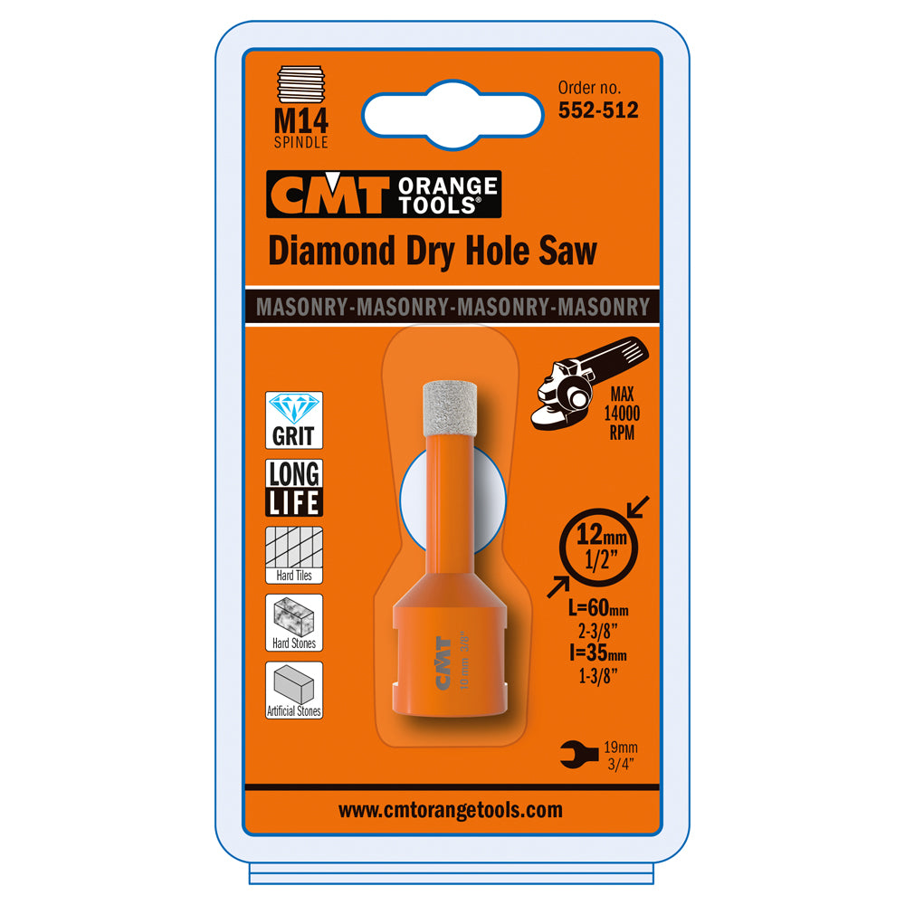 CMT Orange Tools 552-551 552-5 Diamond dry hole saws for grinder Hardware Hardware Tools Hole saws Woodworking Tools and accessories Ireland Maginn Machinery 05