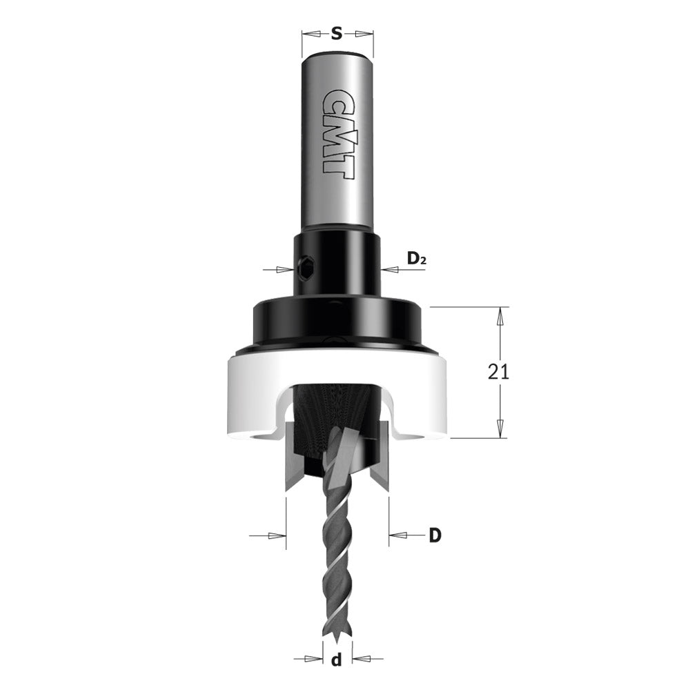 CMT Orange Tools 515.415.11A Drill bits with 90° countersink set Hardware Hardware Tools Boring bits & Forstner bits Woodworking Tools and accessories Ireland Maginn Machinery