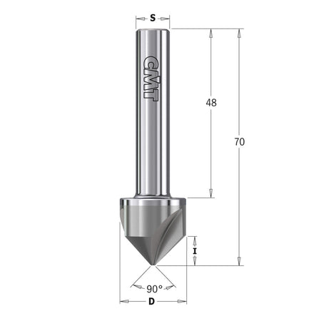 CMT Orange Tools 521.002.11 90° solid carbide countersink with parallel shank Hardware Hardware Tools Boring bits & Forstner bits Woodworking Tools and accessories Ireland Maginn Machinery