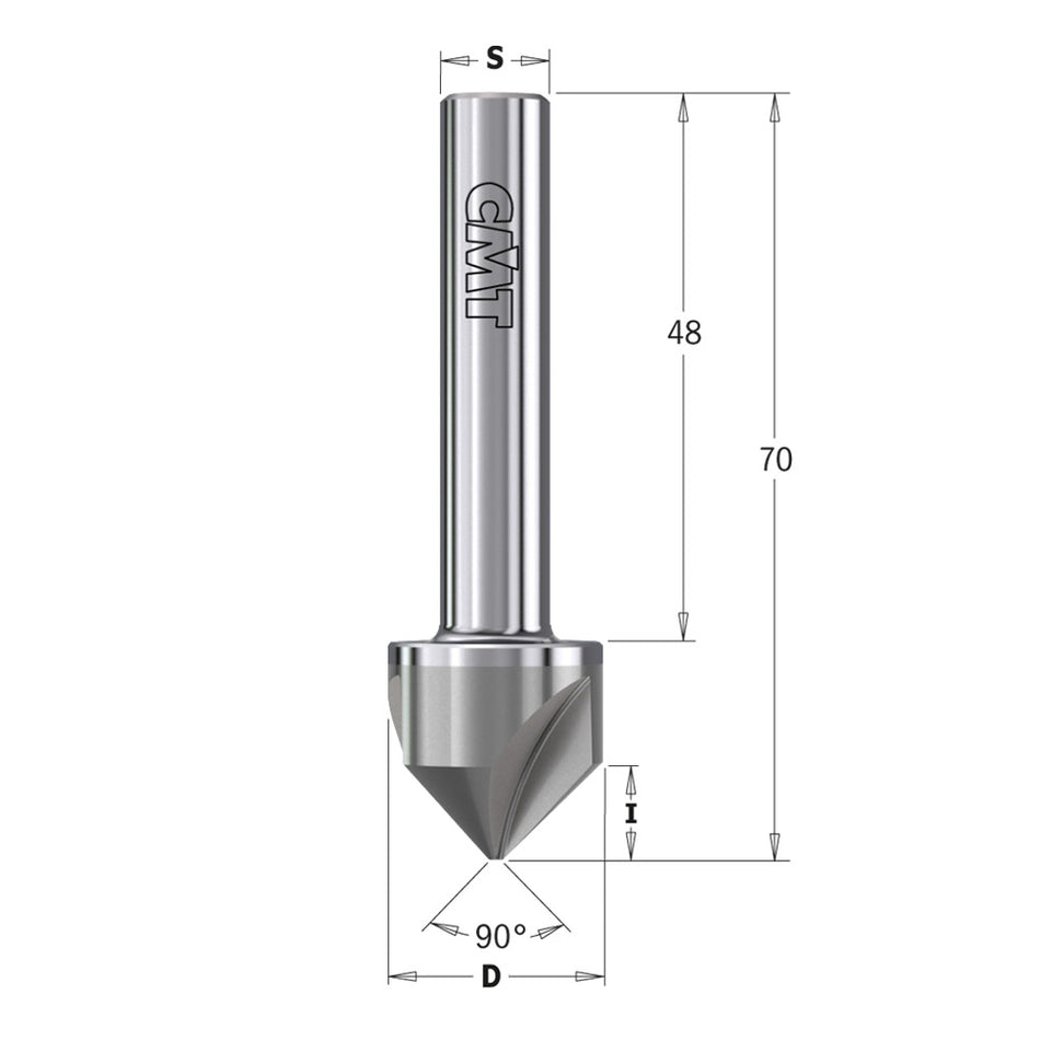 CMT Orange Tools 521.002.11 90° solid carbide countersink with parallel shank Hardware Hardware Tools Boring bits & Forstner bits Woodworking Tools and accessories Ireland Maginn Machinery