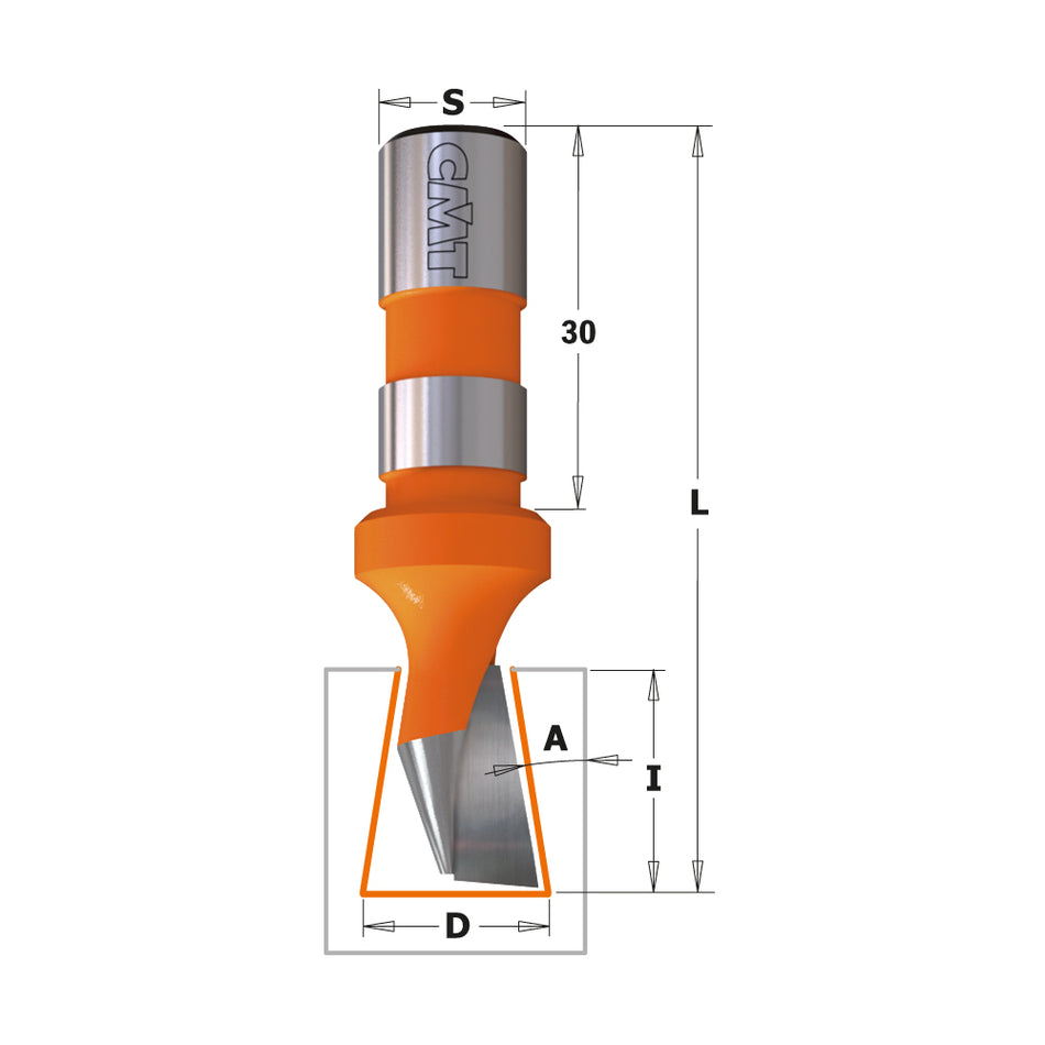 CMT Orange Tools 522.140.11 9° dovetail cutter Industrial Industrial Tools Boring bits & Forstner bits Woodworking Tools and accessories Ireland Maginn Machinery