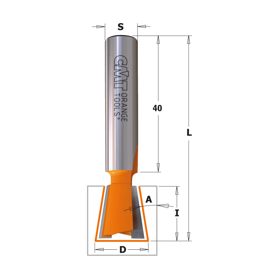 CMT Orange Tools 523.140.11 9° dovetail cutter Industrial Industrial Tools Boring bits & Forstner bits Woodworking Tools and accessories Ireland Maginn Machinery