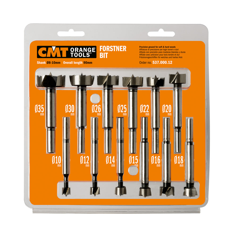 CMT Orange Tools 537.000.12 12 piece Forstner bit set Hardware Hardware Tools Boring bits & Forstner bits Woodworking Tools and accessories Ireland Maginn Machinery