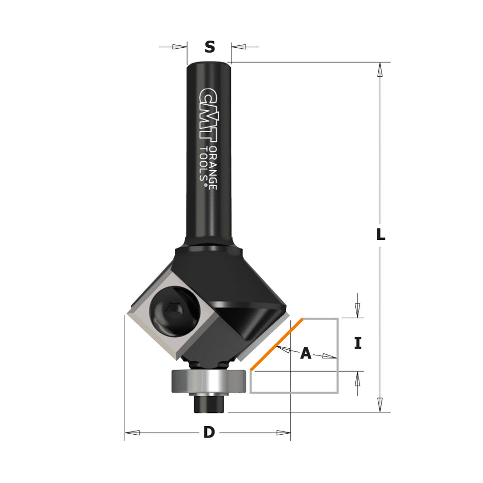 CMT Orange Tools 659.022.11 Chamfer router bits with insert knives Industrial Industrial Tools Router bits with insert knives Woodworking Tools and accessories Ireland Maginn Machinery