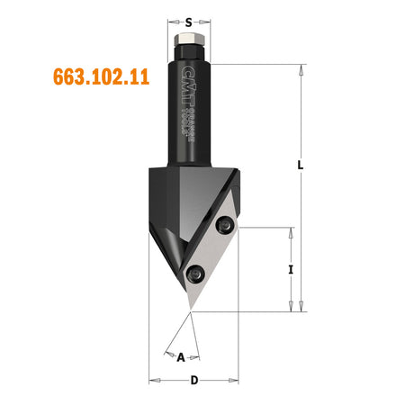 CMT Orange Tools 663.102.11 V-groove - folding - signmaking CNC router cutter Industrial Industrial Tools Router cutters & chucks for CNC Woodworking Tools and accessories Ireland Maginn Machinery 06