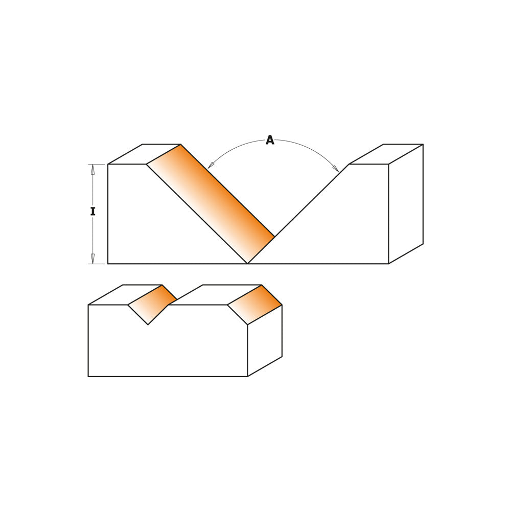 CMT Orange Tools 663.102.11 V-groove - folding - signmaking CNC router cutter Industrial Industrial Tools Router cutters & chucks for CNC Woodworking Tools and accessories Ireland Maginn Machinery 02