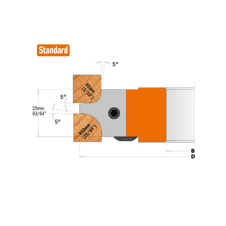 CMT Orange Tools 694.003.31 Multiradius roundover cutter heads industrial industrial Tools Cutter heads & knives Woodworking Tools and accessories Ireland Maginn Machinery 05