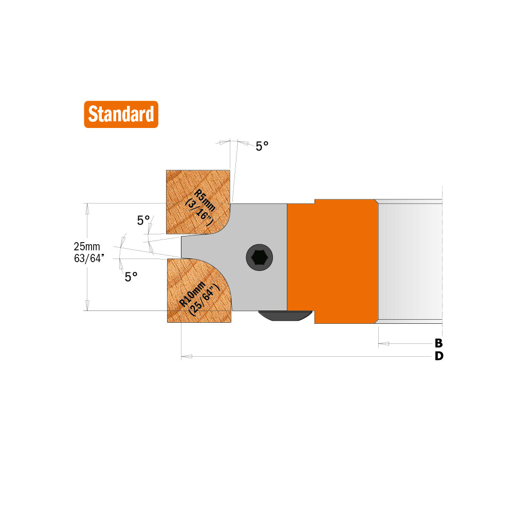 CMT Orange Tools 694.003.35 Multiradius roundover cutter heads industrial industrial Tools Cutter heads & knives Woodworking Tools and accessories Ireland Maginn Machinery 05