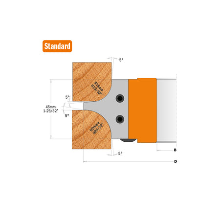 CMT Orange Tools 694.004.40 Multiradius roundover cutter heads industrial industrial Tools Cutter heads & knives Woodworking Tools and accessories Ireland Maginn Machinery 05