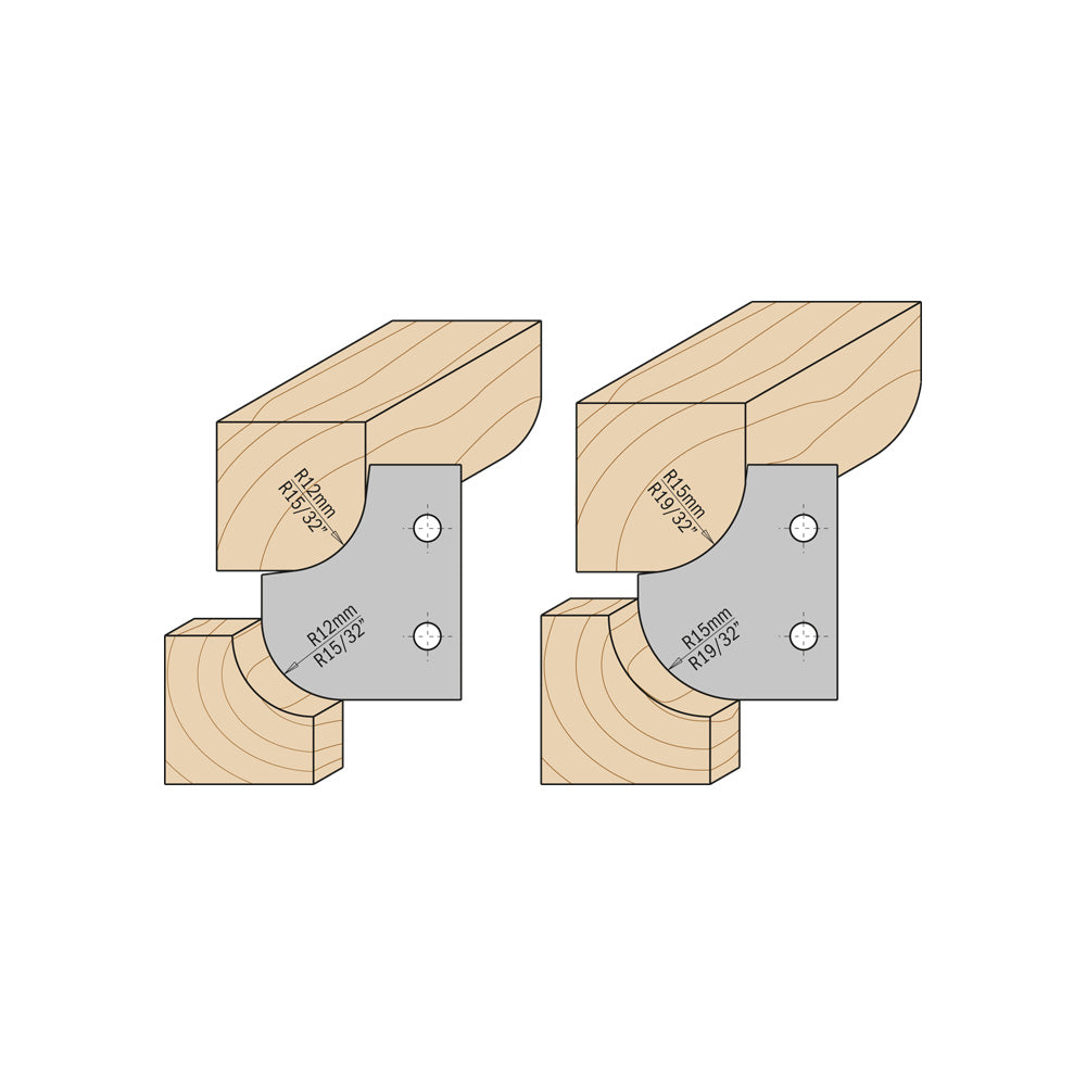 CMT Orange Tools 694.007.40 Multiradius Roundover & Cove Cutter Head industrial industrial Tools Cutter heads & knives Woodworking Tools and accessories Ireland Maginn Machinery 04