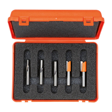 CMT Orange Tools 900.005.01 5 piece straight router bit sets industrial industrial Tools Router bit sets Woodworking Tools and accessories Ireland Maginn Machinery