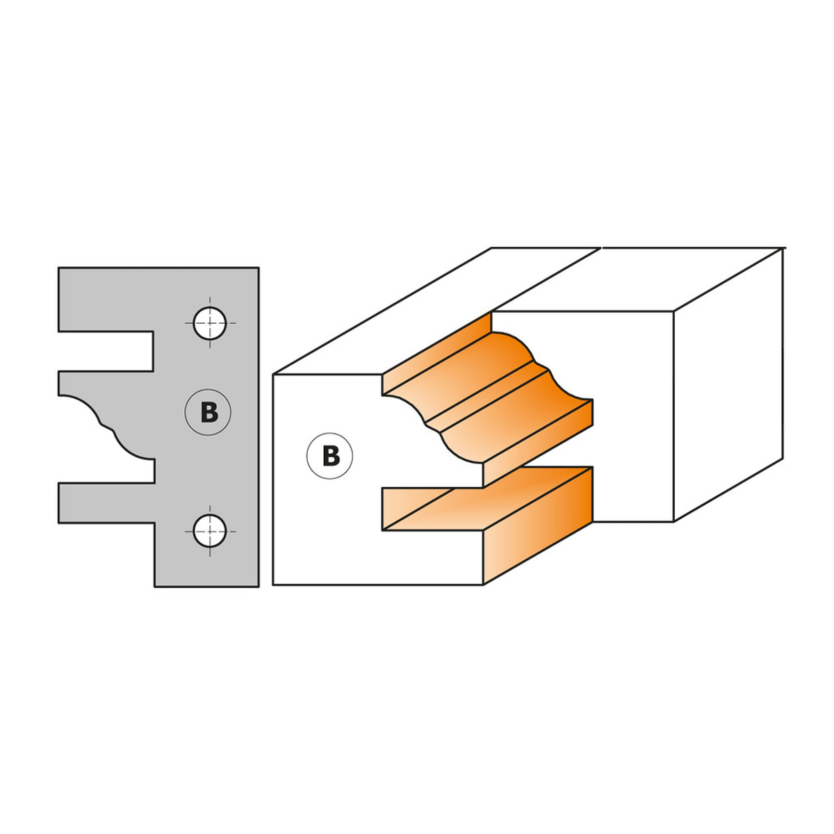 CMT Orange Tools 695.014C Profile knives for cutter heads industrial industrial Tools Cutter heads & knives Woodworking Tools and accessories Ireland Maginn Machinery 06