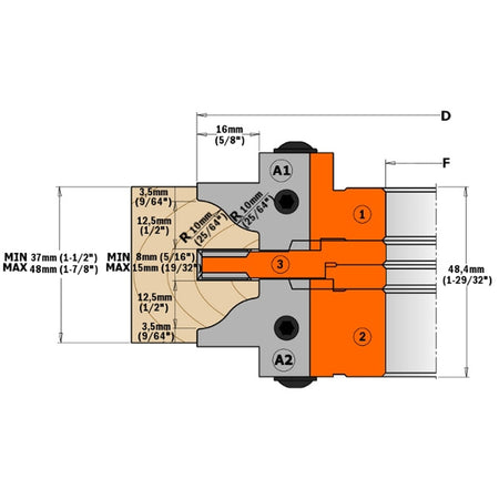 CMT Orange Tools 695.015.E2 Profile knives for cutter heads industrial industrial Tools Cutter heads & knives Woodworking Tools and accessories Ireland Maginn Machinery 02